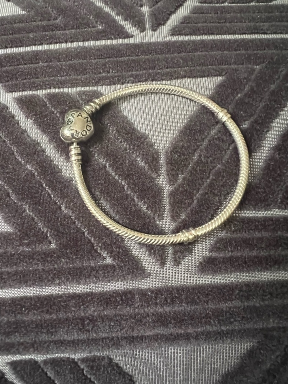 Pandora sterling Silver Heart Clasp Snake Chain Bracelet